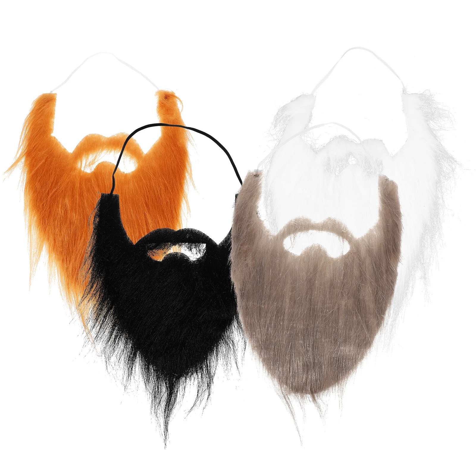 4 قطع سانتا اللحية كيت عيد الميلاد اللحى وهمية للرجال عطلة حزب الدعائم خفيفة الوزن مطاطا تأثيري اكسسوارات زي الإمدادات #2