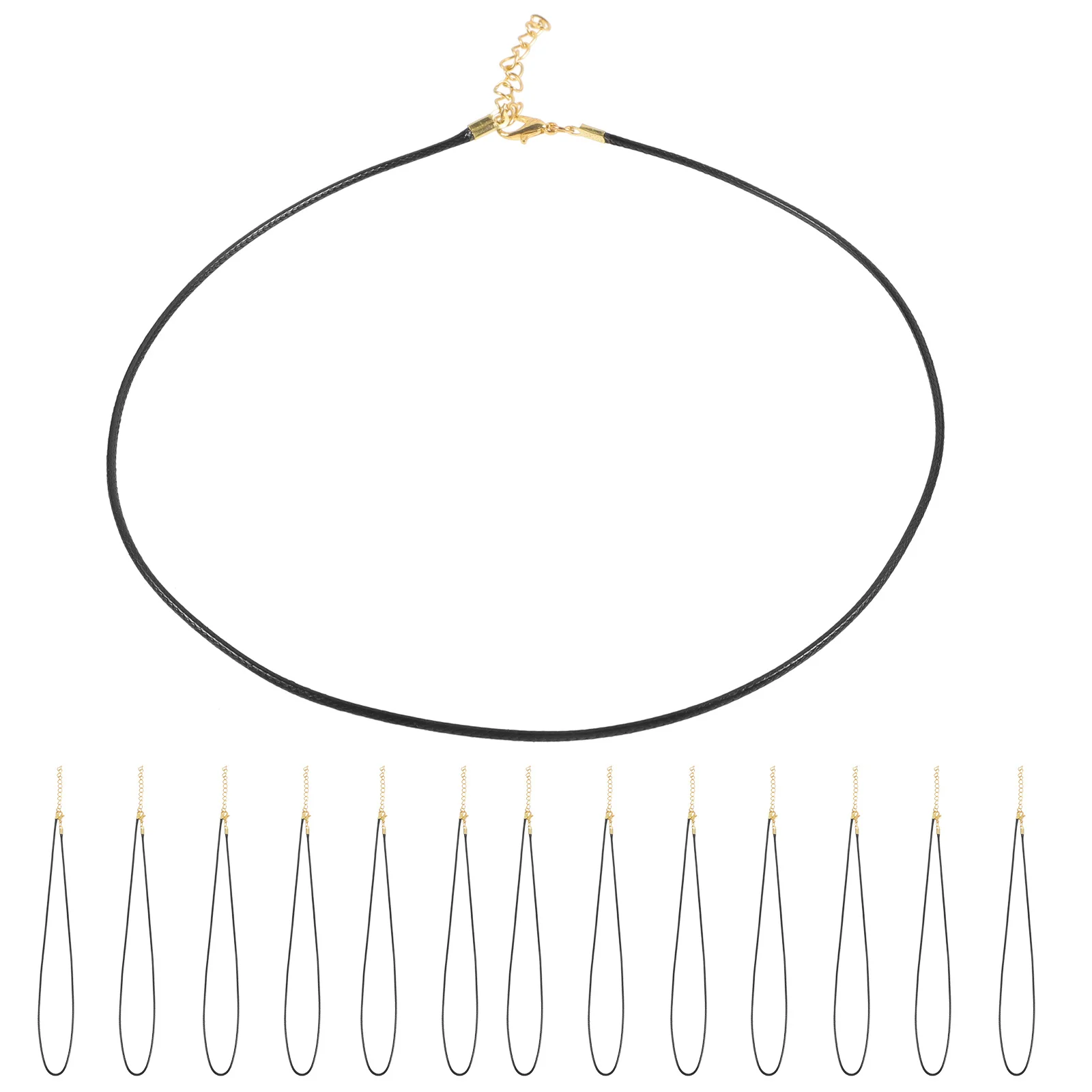 

50Pcs Black Jewelry Cord Necklace Wax Rope Clasp DIY Necklace Bracelet Cord for Pendant Making Supplies Jewelry Supplies
