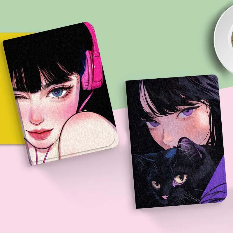 

Cartoon Beautiful Girl Art For Xiaomi Redmi Mi Pad 4 5 6 6s 7 8 SE Pro 2 11 Plus Max 12.4 11 11.2 12.5 8.7 inch Tablet Case