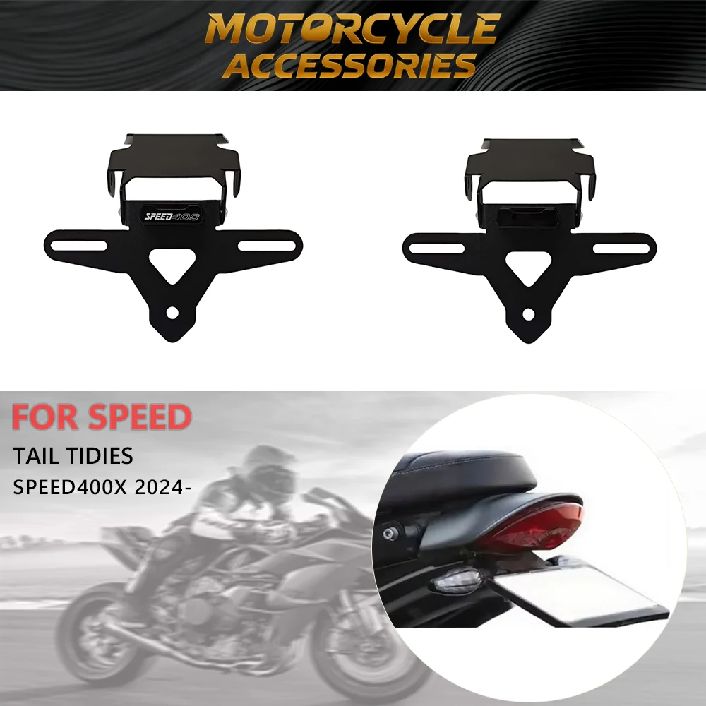 

For Speed 400 Speed 400X 2024- Motorcycle Tail Tidy Fender Eliminator License Plate Holder with LED Light