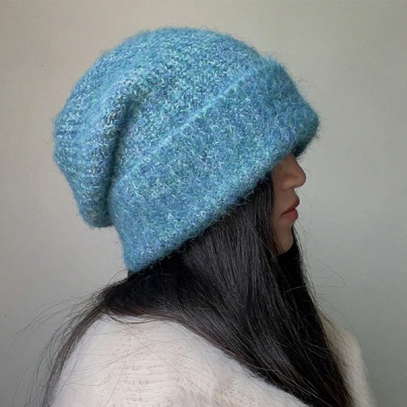 1pc Winter Knitted Hat Women's Loose Edition Lazy Style Design,Warm Ear Protection Casual Knitted Hat,Suitable for Daily Outings