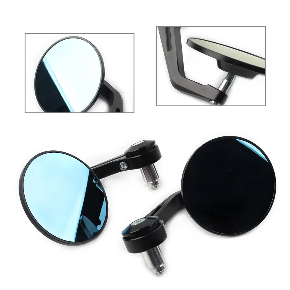 

Universal Motorbike Handle Bar End Rearview Mirrors For Motorcycles w/ 22MM 25MM Handle Bar