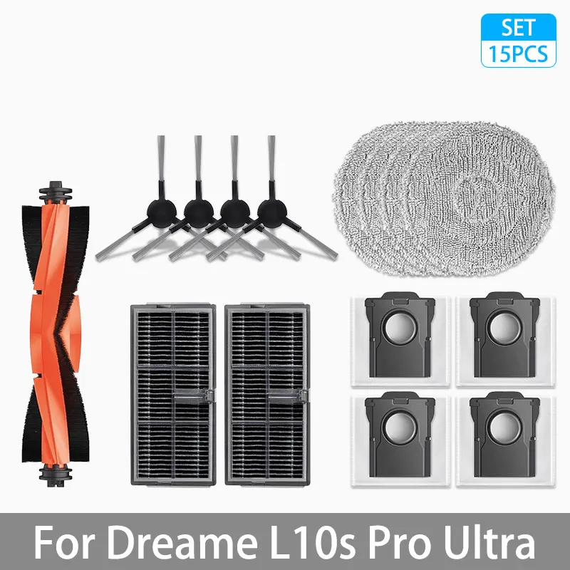 Voor Dreame L10s Pro Ultra Accessoires Rubberen hoofdzijborstel Mop Doek Stofzak Filter Robotstofzuiger Vervangende onderdelen