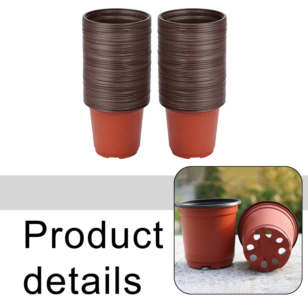 100pcs Plastic Flower Pots For Gardens Porches Greenhouses Growing Cuttings Plants Gardening Tools Replacement Spare Parts