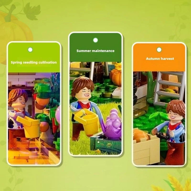 Zabawki do składania z klocków, szklarnia ogrodnicza, modele, seria Życie na farmie, widok ulicy, zabawki, ozdoby, prezenty urodzinowe