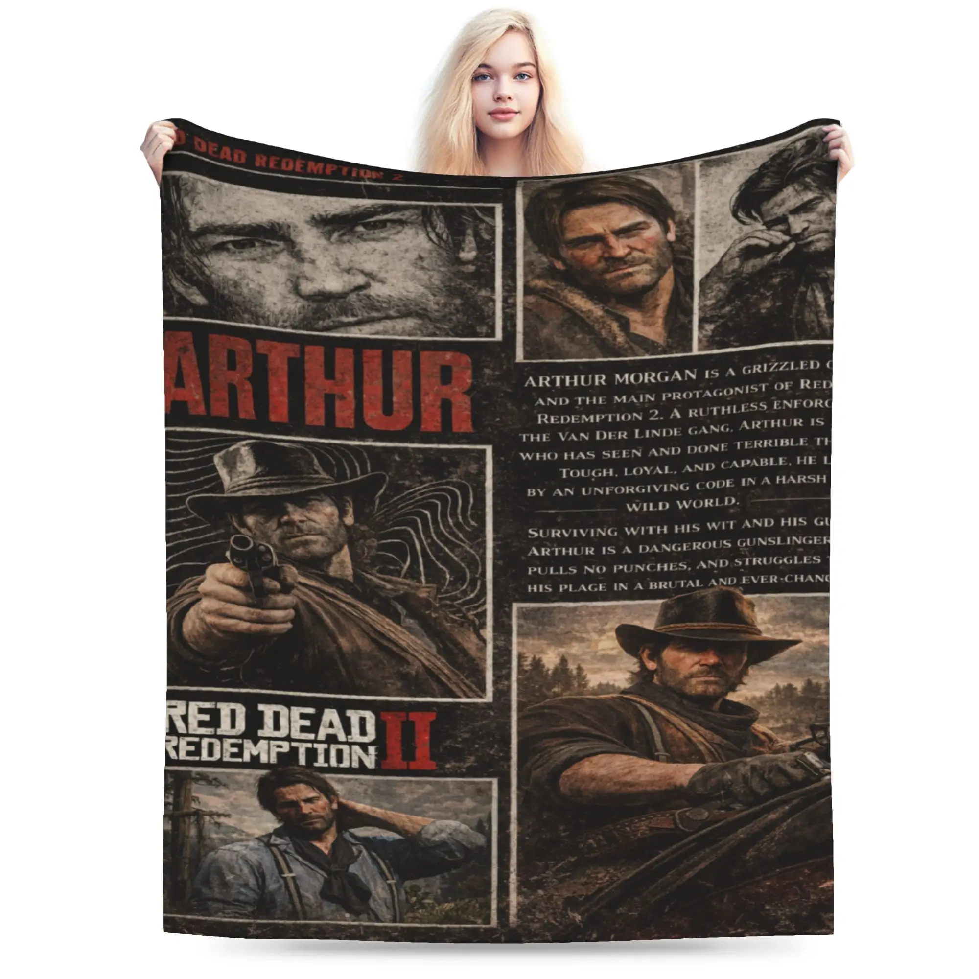 Cozy Arthurs Morgans Blanket Accessories Room Decorative  Throws And Blankets Lightweight Fleece for Outdoor