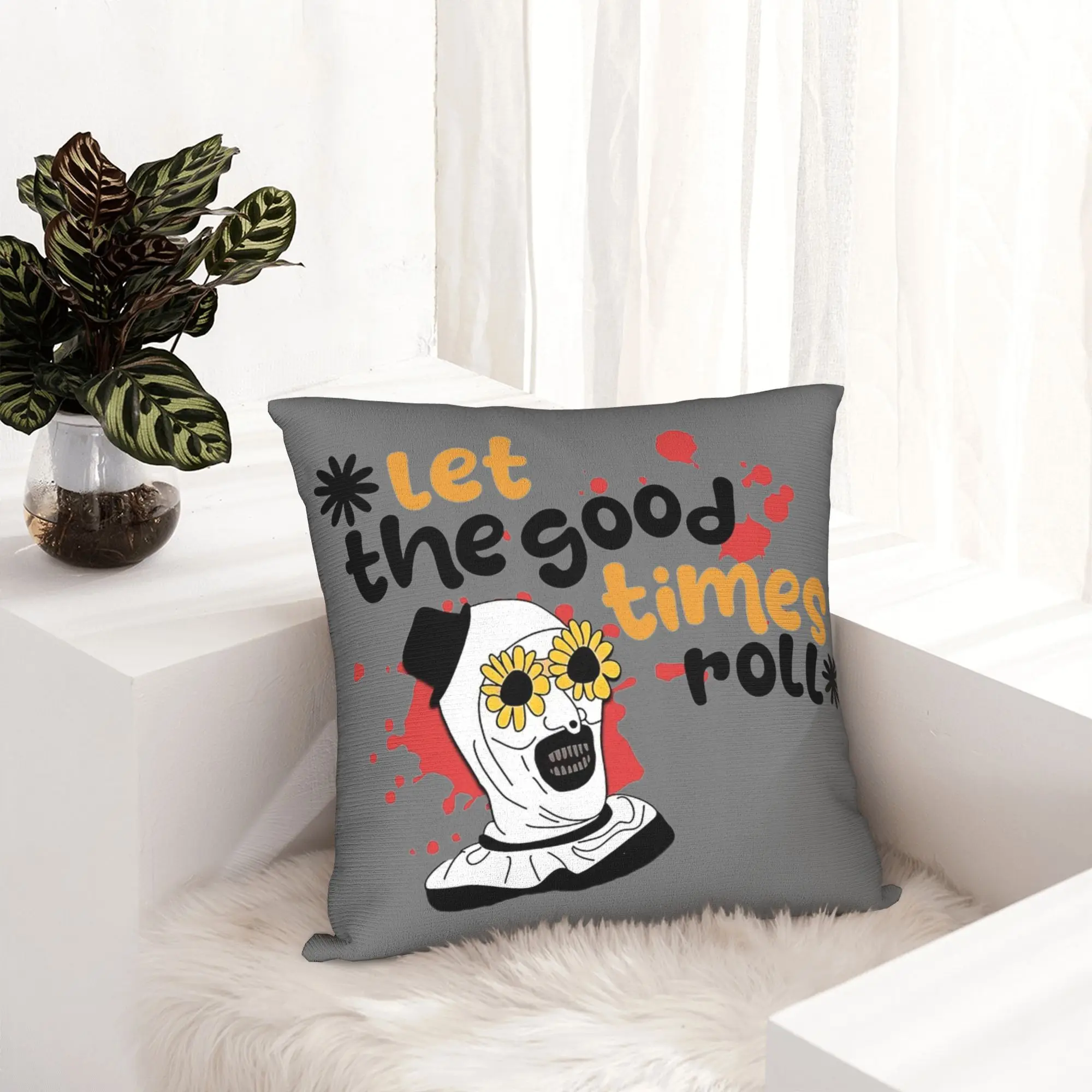 Terrifier Art the Clown Pillowcase Printing Polyester Cushion Cover Decoration  Pillow Case Cover Bedroom Dropshipping 40X40cm