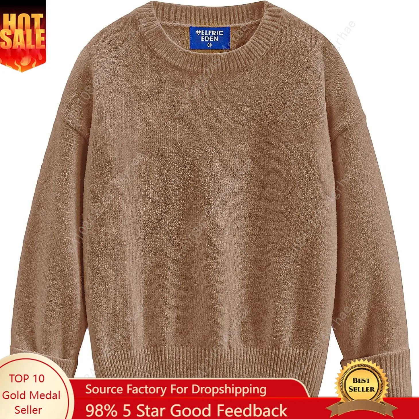 

Aelfric Eden Women Oversized Basic Sweaters Vintage Crewneck Long Sleeves Knit 2025 Pullover Sweater Tops