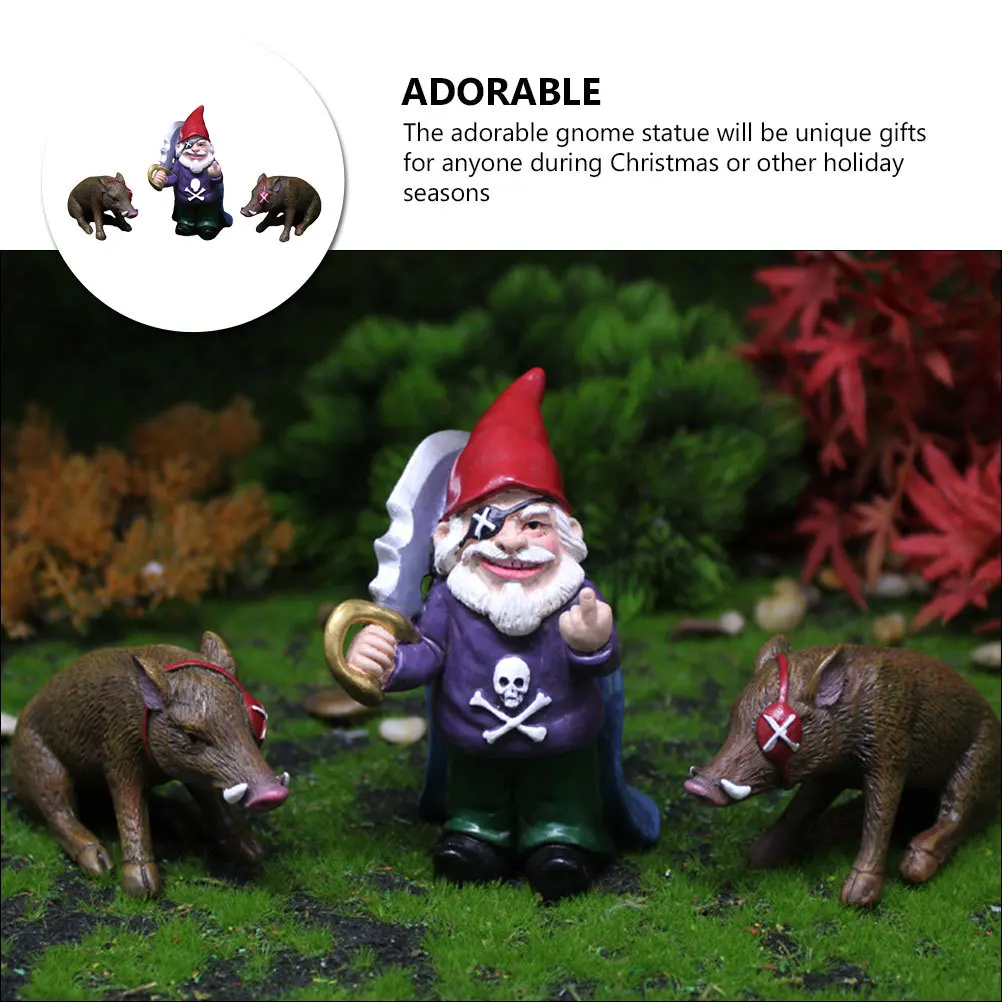 

1 set 1 Set Gnome Statue Mini Pig Outdoor Garden Gnomes Outdoor Funny Yard Decor Gnomes For Garden Home Holiday Decoration Gift