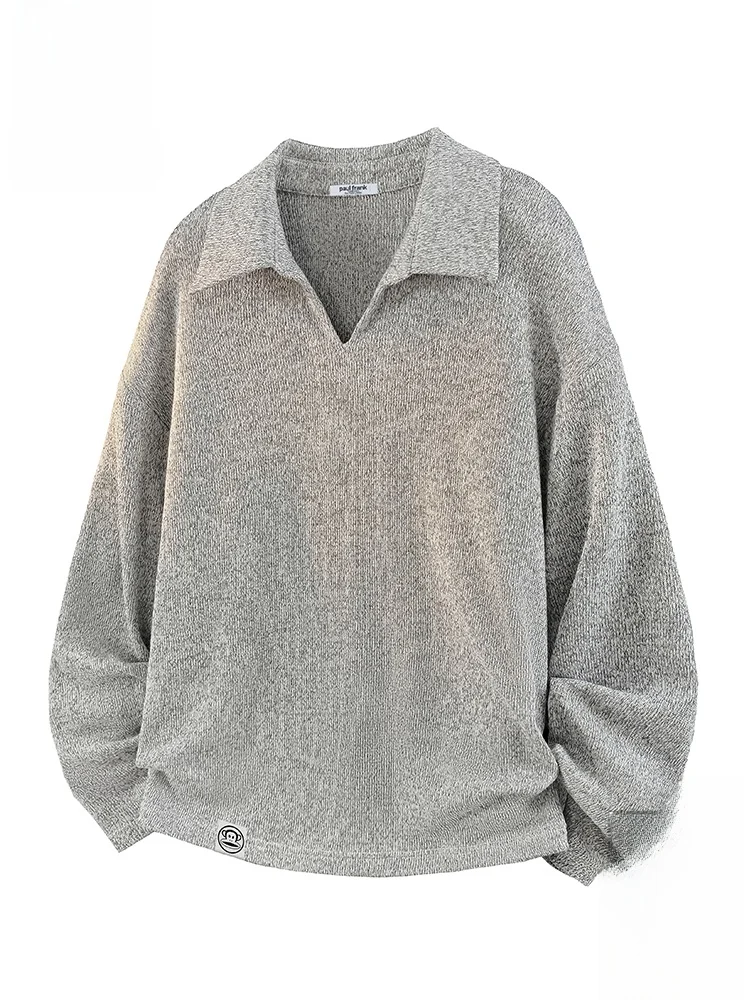 

Мужская свободная футболка Paul Frank с длинным рукавом и V-образным вырезом, с принтом «Обезьяньи губы», осенняя коллекция 2025, модная повседневная одежда