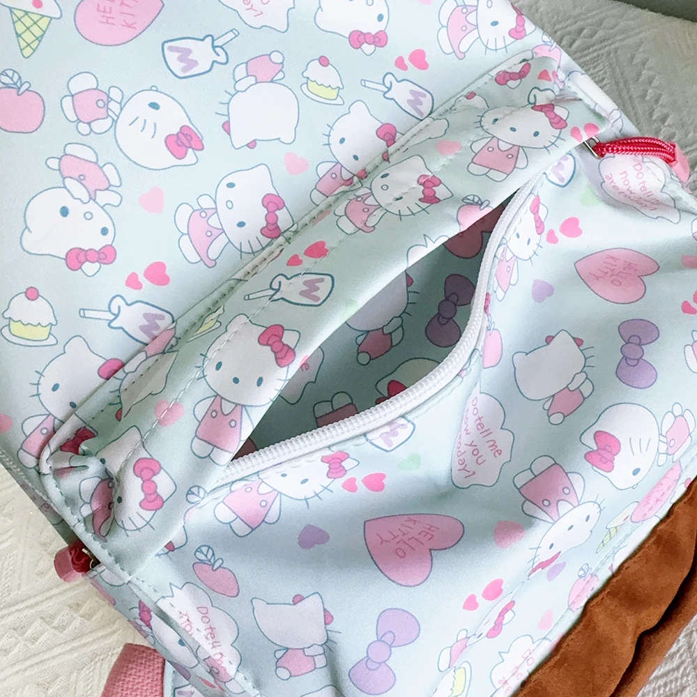 Damski plecak Sanrio Hello Kitty Cartoon Anime Cute Kitty Cat Plecaki dla studentów Torba dla dzieci Dziewczyna Mochila Infantil Menina