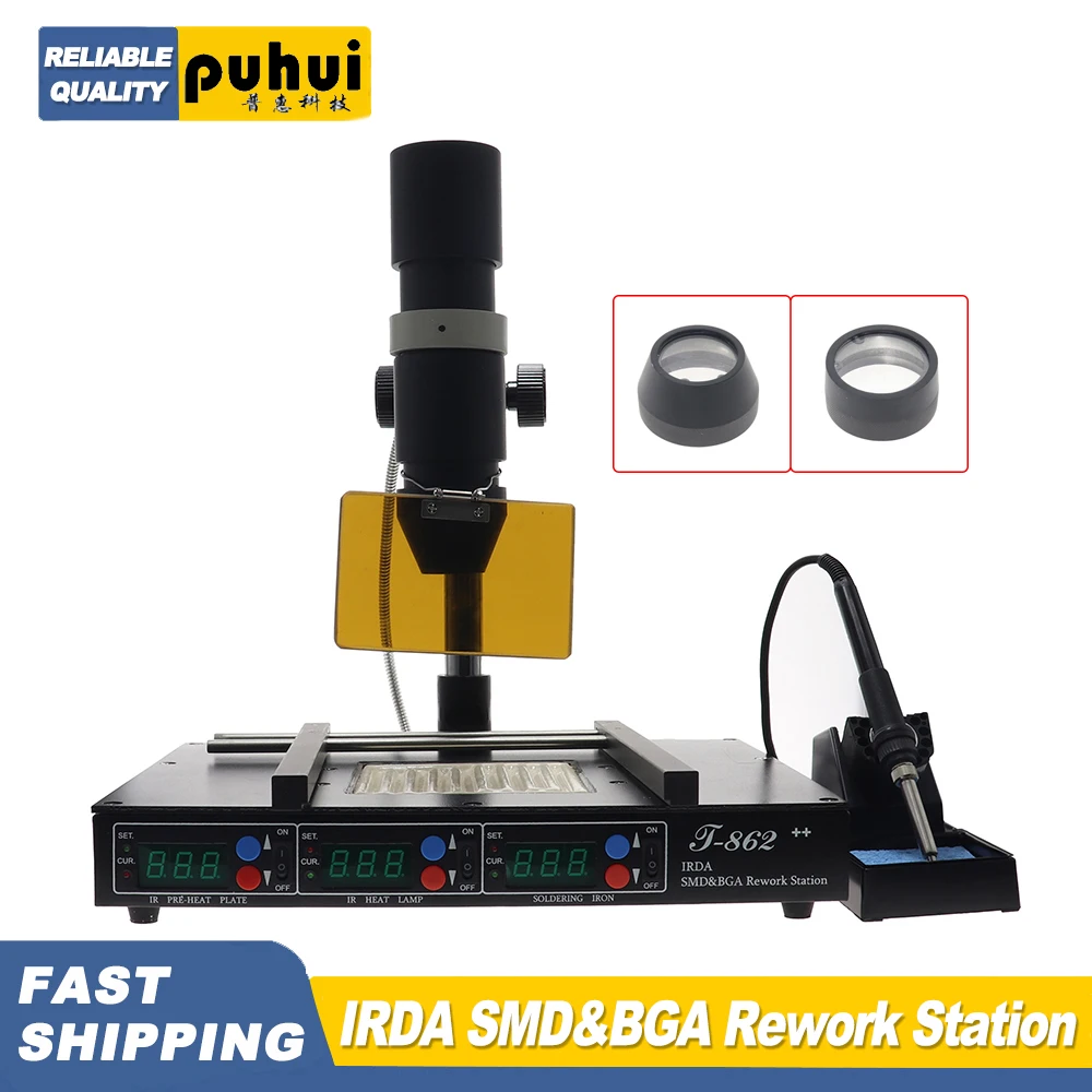 PUHUI T-862 ++ stazione di BgaRework a infrarossi Reballing Machine SMD SMT dissaldante stazione di rilavorazione stazione dissaldante a infrarossi