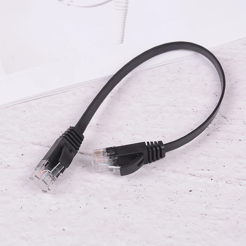 1Pc Black Cable Rj45 Ethernet 10 Inch 25cm Network Cat Patch Cord Internet Cat6 Wire.
