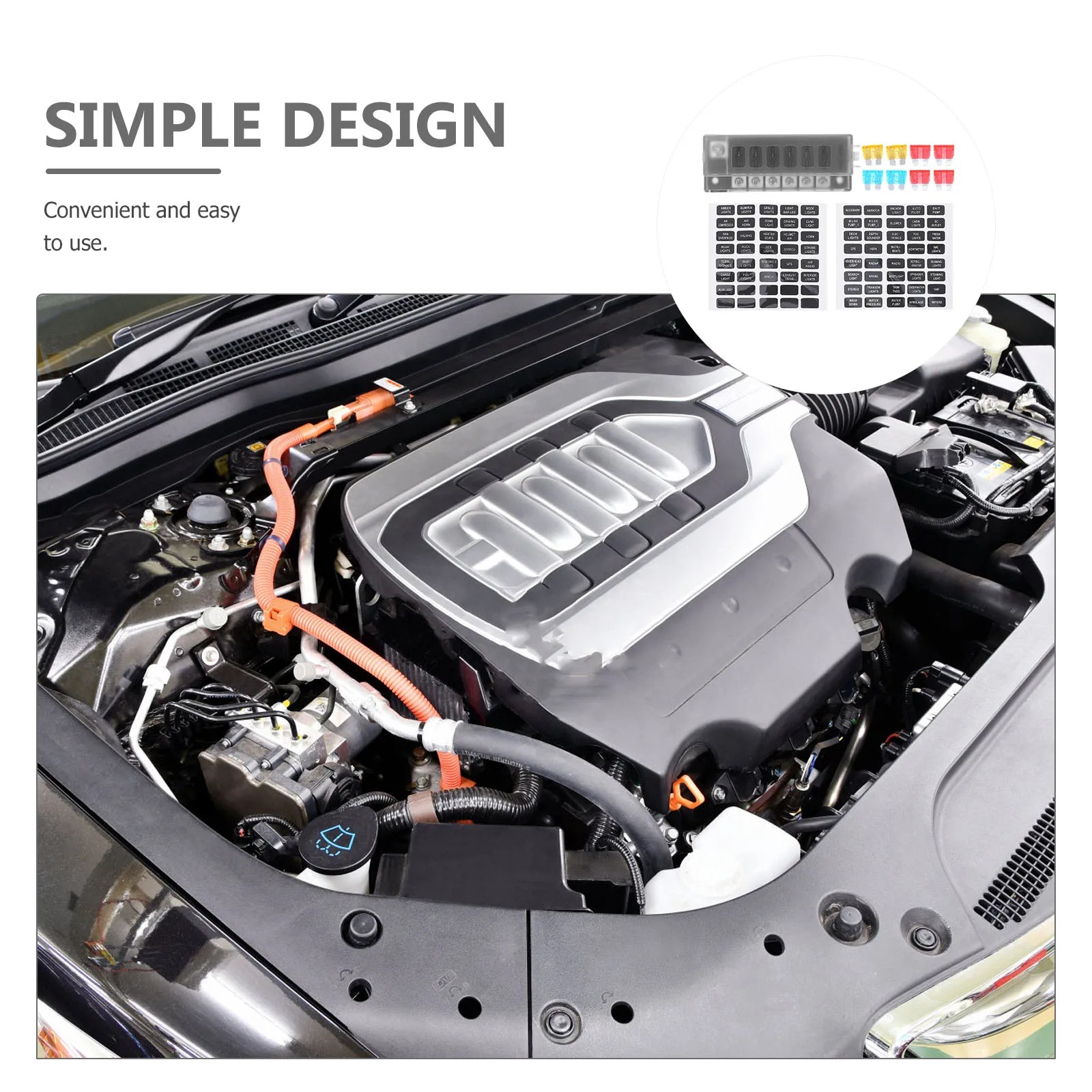 

1 Set 6 Way Fuse Block Automotive Fuse Holder Durable Pc Material Marine Car Electrical Panel Distribution Block Circuit