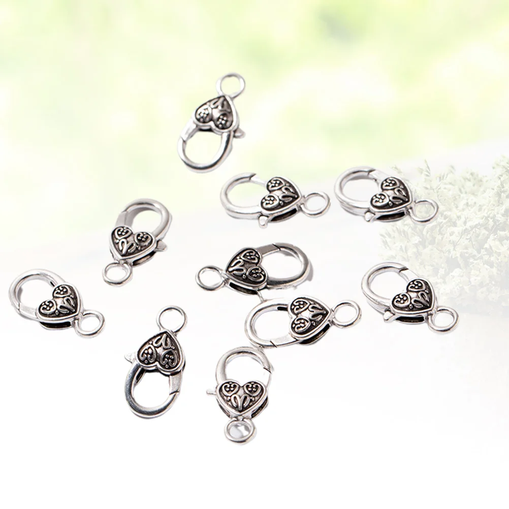 40 Pcs Bracelet Making Clasp for Jewelry Accessories Love Shaped Buckles Necklace Clasps