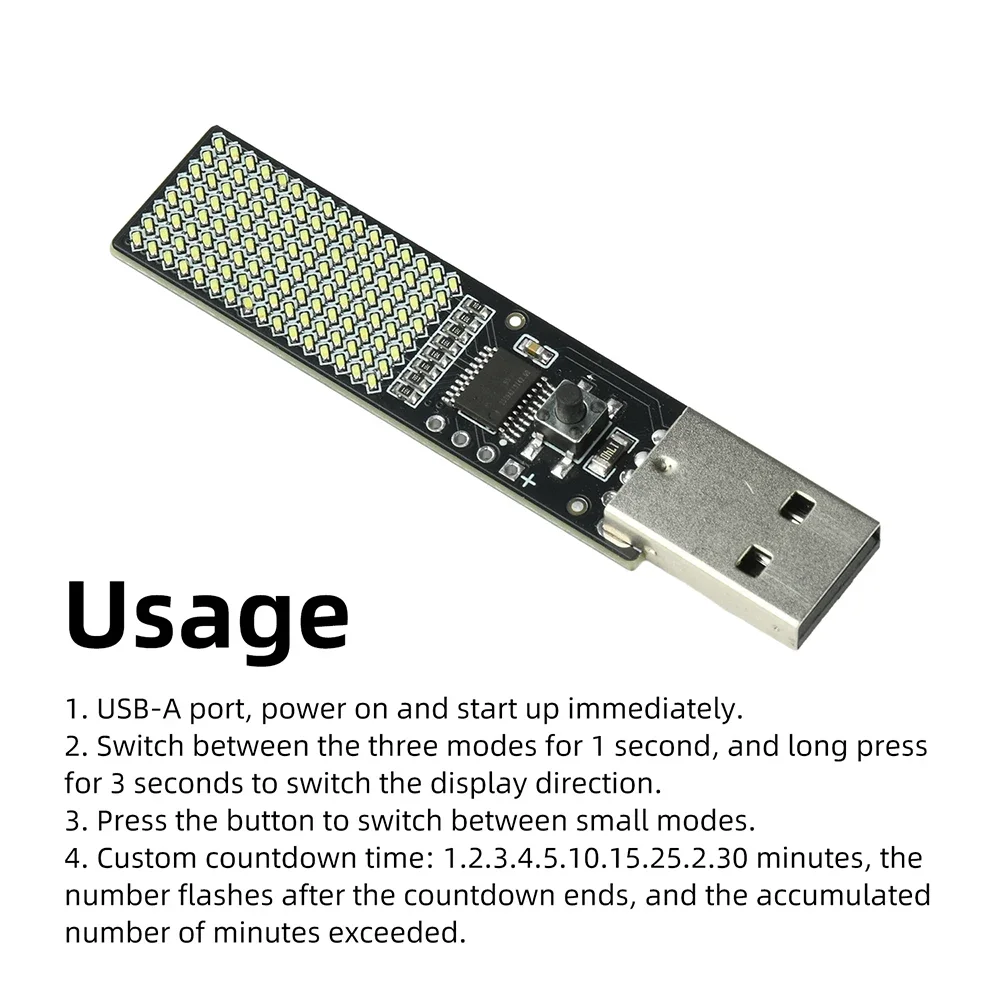 8X16 LED-Matrix-Display-Bildschirm mit dynamischen Flammeneffekten, Countdown-Timer, USB-betrieben für Geburtstags- und Feiertagsdekorationen – Detail 11