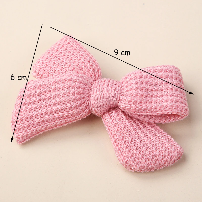 36 PCS/Lot , 3.5 inch Crochet Bows Hair Clips Kids Girls Wool Knitted Hair Bow Clips, Baby Hair Accessories