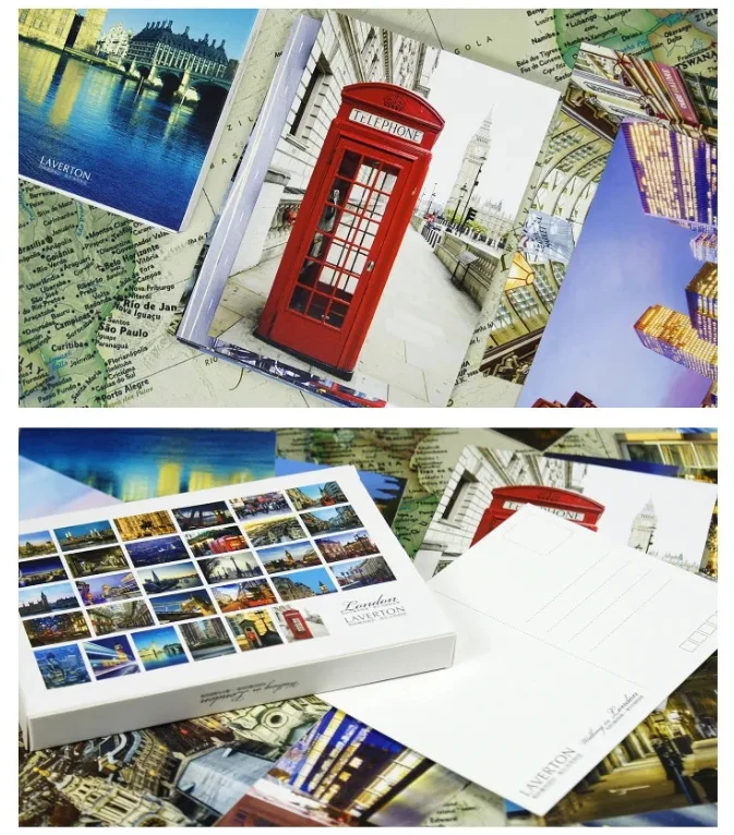 30 fogli Cartoline a tema Walking in London Biglietto d'auguri paesaggistico Cartolina postale con paesaggio HD Decorazione messaggio Biglietto dei desideri per fai da te
