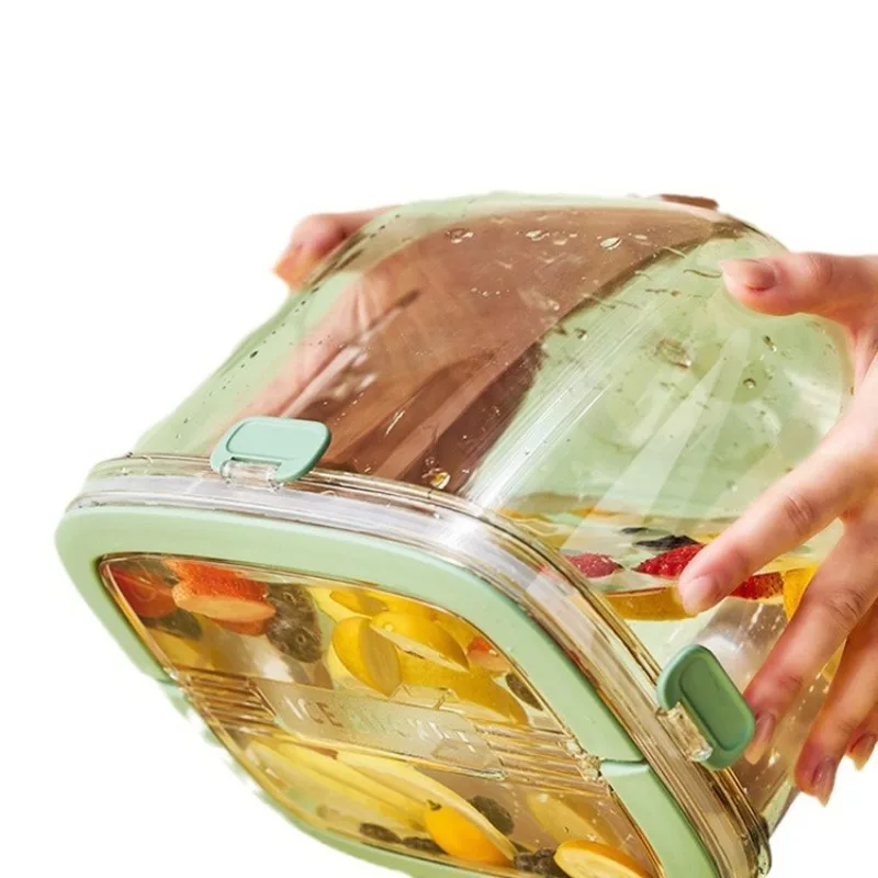 Transparent Ice Bucket Portable Retro Champagne Summer Beer Bucket  Large Capacity Fruit Storage Bucket Box Container