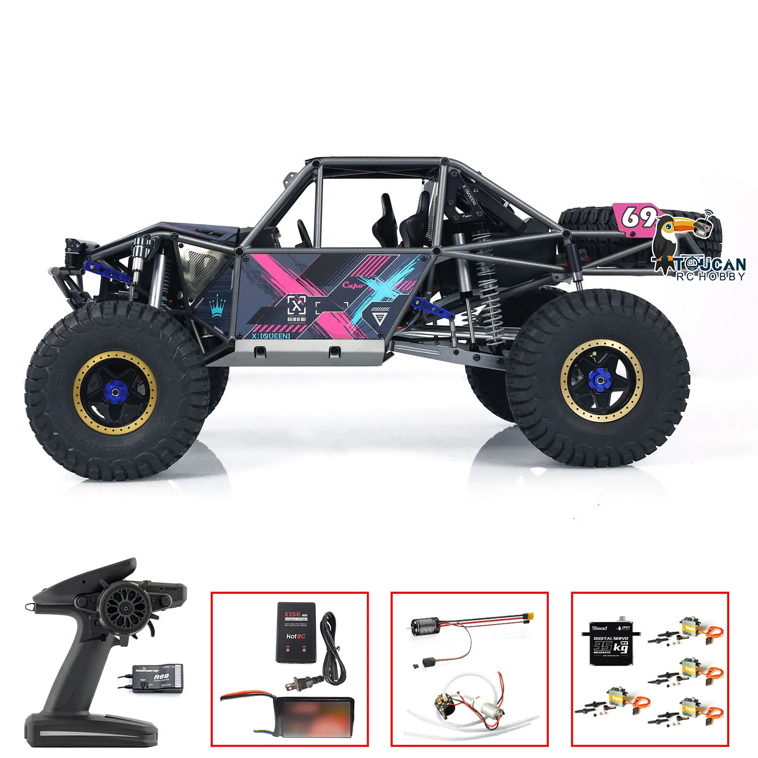 Capo U4 CD1582X Queen 1/8 RTR RC Crawler Car 2 Speeds Radio Control Racing Painted Finished Vehicles Toys for Boys Gift THZH1804