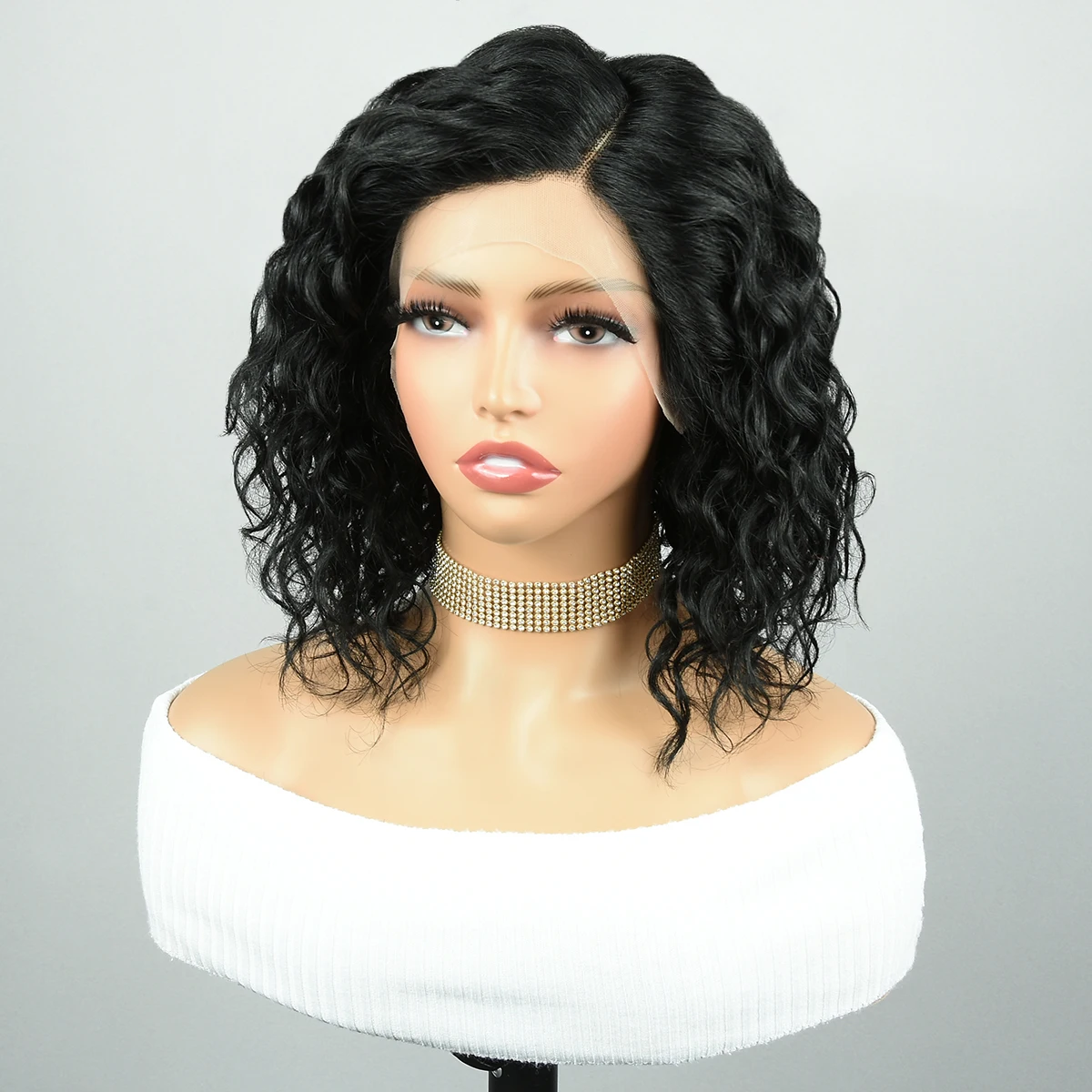 13x5x1 جزء الدانتيل الباروكات مجعد الدانتيل إغلاق خصلات الشعر المستعار الإنسان قبل قطعها مجعد 13x4x1 الدانتيل إغلاق الباروكات HairUGo