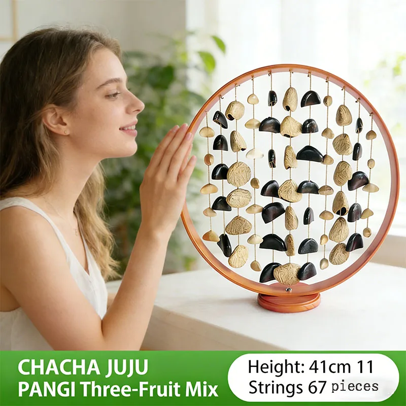 Carillon à vent de méditation avec coquilles de fruits naturels, clochettes de yoga professionnelles pour la sonothérapie et la décoration extérieure
