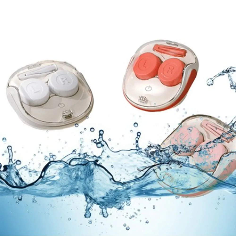 Contact Lens Cleaner Machine,Portable Ultrasonic Cleaning with USB Charger Mirror Tweezers Remover Replaceable Contact Lens Case