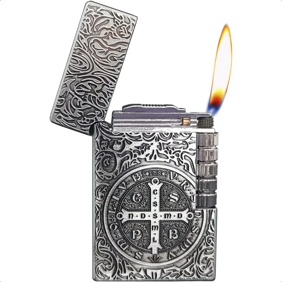 

Зажигалка Constantine с боковым колесом, многоразовая бутановая мягкая огненная флип-зажигалка для мужчин, подарок для папы, мужа, собирать бутан