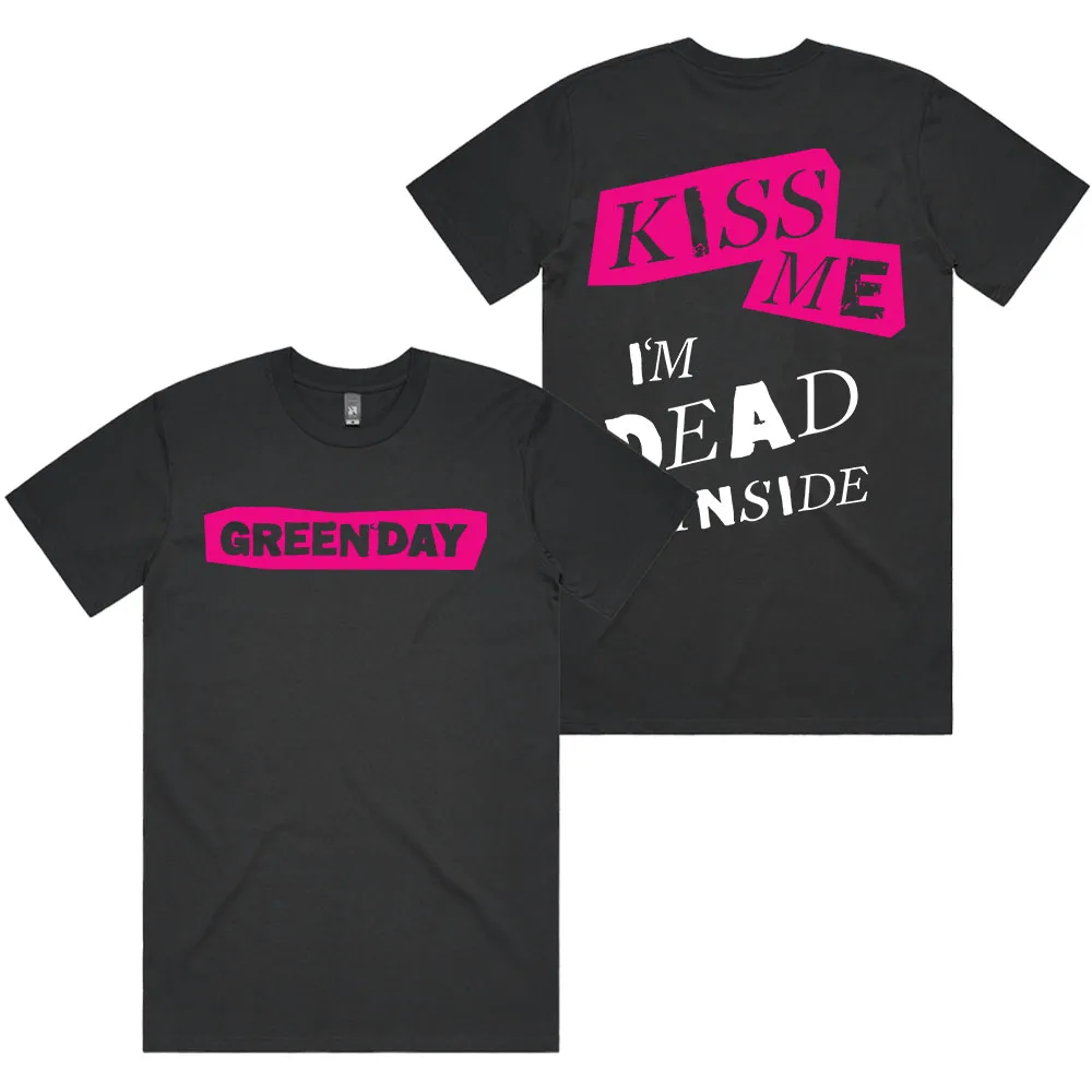 قبلني أنا ميت تي شيرت الأخضر يوم المنقذين ألبوم الجرافيك بلايز قصيرة الأكمام القطن للجنسين الشارع الشهير الهيب هوب الرجال تي شيرت طباعة #1