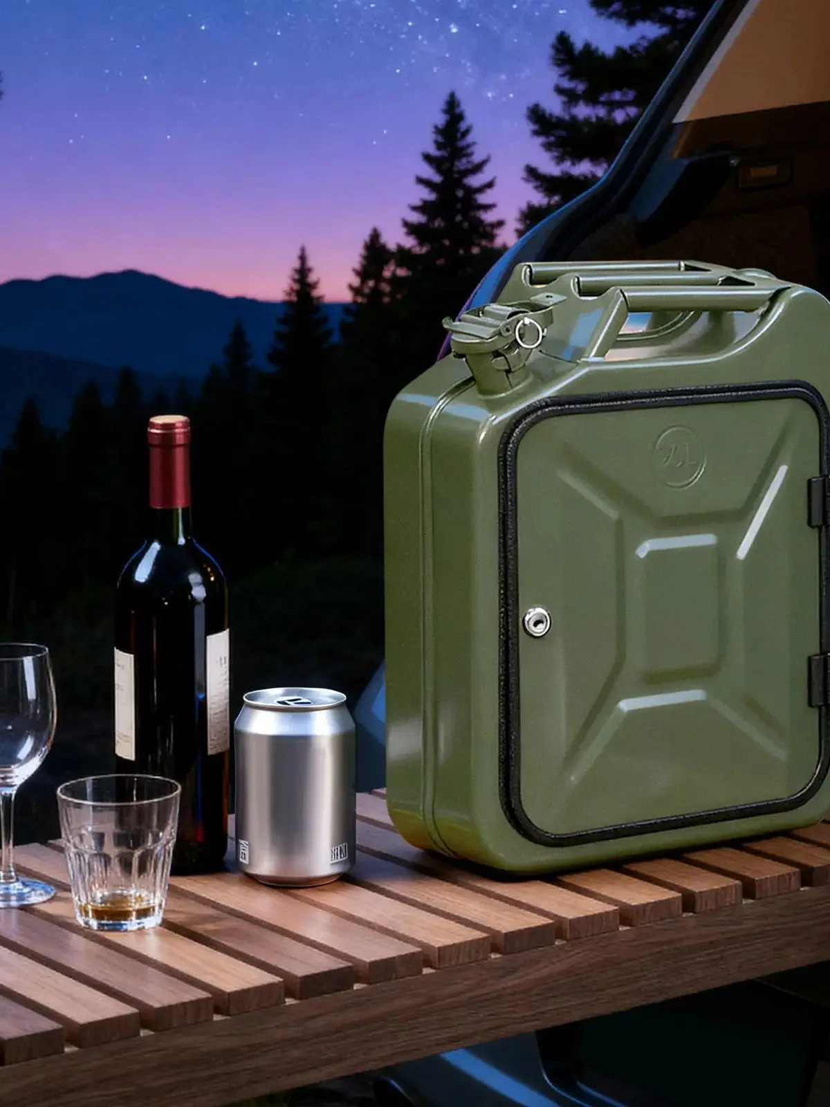 Mix Drinks Bar Jerry Can Minibar Mini Whiskey Bar mit Secure Lock Mechanism für Parks/Strände/Camping/Picknicks – Detail 5