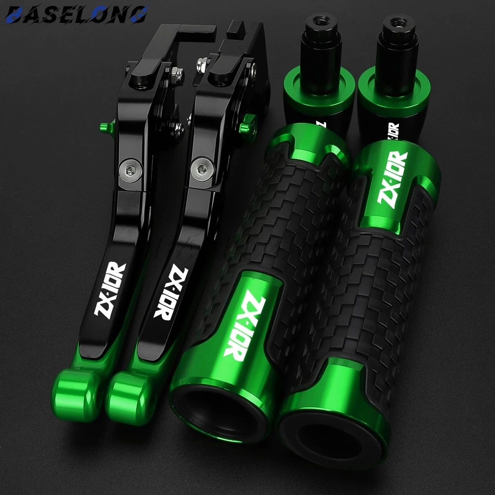 

For Kawasaki ZX10R ZX-10R ZX 10R 2004-2005 Motorcycle Accessories CNC Adjustable Clutch Brake Levers Handle Bar End Grips Caps