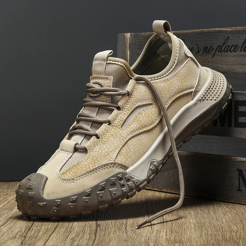 

Новинка 2025, мужские походные рабочие ботинки, противоскользящие, дышащие, легкие, уличная строительная обувь, прочные защитные кроссовки для мужчин