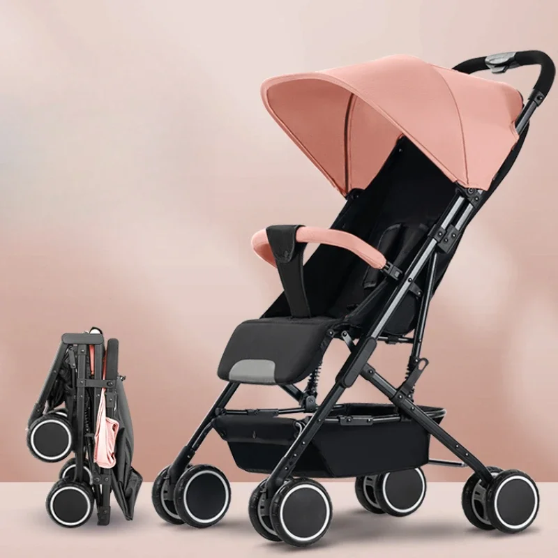 Large space baby stroller Spacious baby sleeping basket Vehicle mounted boarding handcart Reinforced hollow backboard lying car