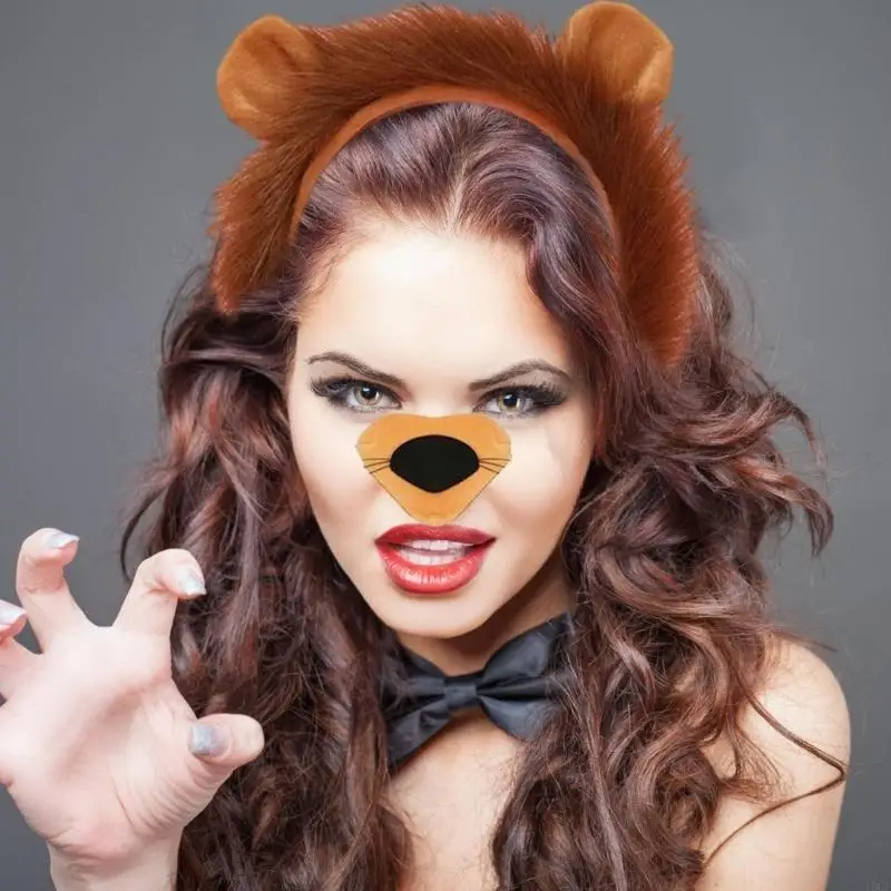 Disfraz cosplay animales para fiesta cumpleaños niños, disfraz león Halloween, diadema león, cola, pajarita