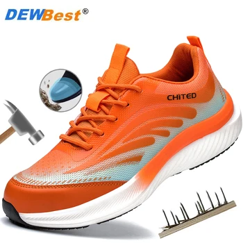 Os calçados de segurança leves com sola EVA de quatro estações com cabeça de aço respirável são anti-esmagamento, anti-perfuração e resistentes ao desgaste.