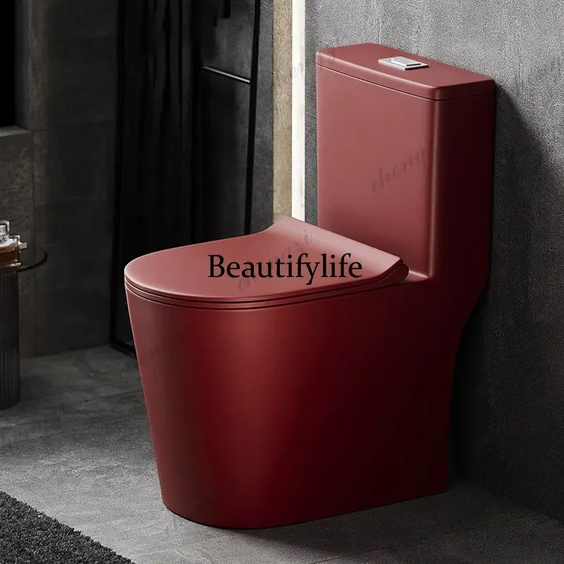 D136 Red super small apartment ordinary toilet household personalized one-piece silent large pipe toilet