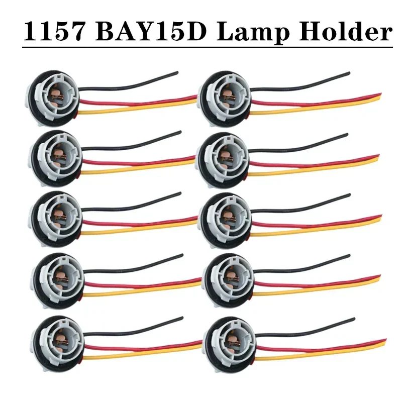 10Pcs 1157 BAY15D Lamp Holder Bulbs P21/4 Adapter Base Socket Connector Plastic Car Accessories For Turn Signal Headlight Light