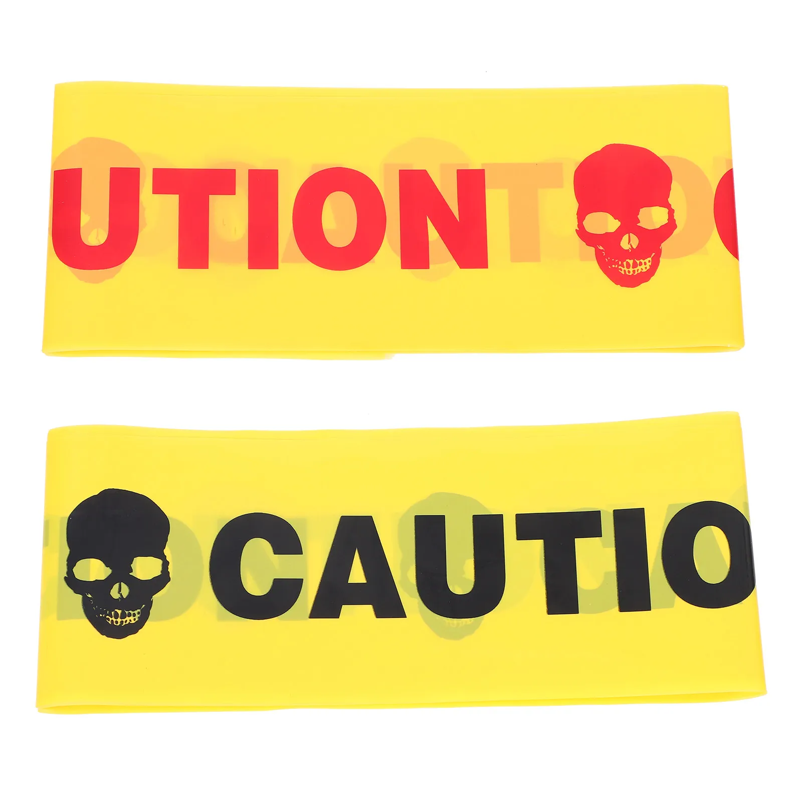 

2Pcs Skull Themed Yellow Orange Warning Tape Weatherproof Safety Cordon Tape for Road Works Halloween Parties Construction Zone
