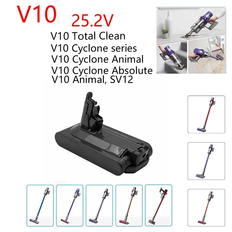 

100% обновленная батарея 252 В для Dyson V10, перезаряжаемая батарея для пылесоса Dyson V10 SV12 Fluffy Whirlwind V10;);