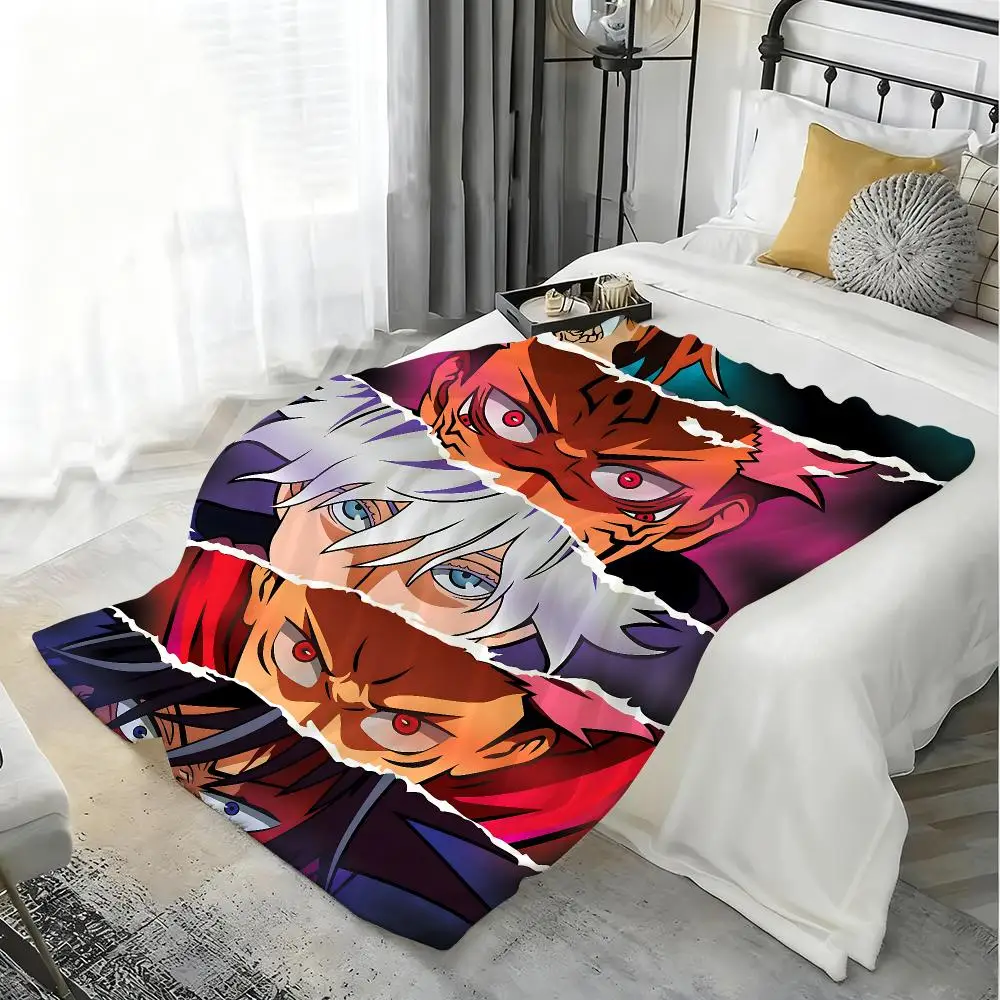 HOT Anime Jujutsu Kaisen Throw Flannel 240g Blanket Soft Skin-friendly For Sofa Nap Air-Conditioned Room