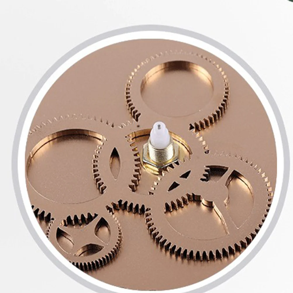 

Vintage Wooden Gear Wall Clock Silent Movement Big Pointer Hanging Wall Clock for Home Living Room Office Study
