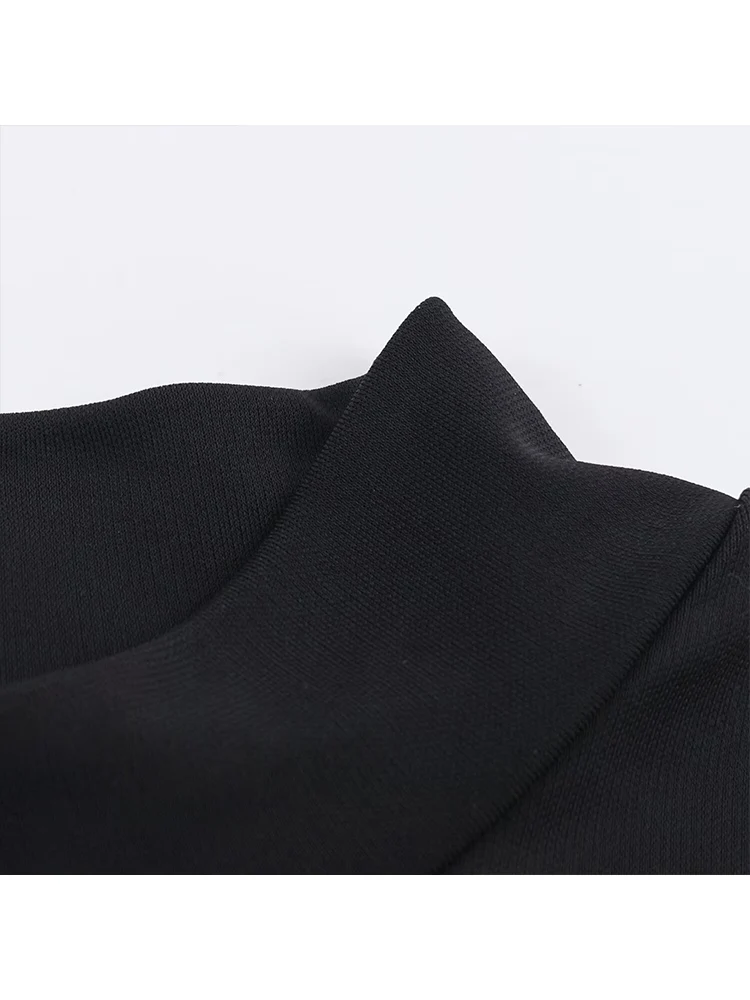 TFMLN Summer New Women Fashion Maxi Dress Hollow Out Beading Decoation Dress Vintage Half High Collar Chic Party Dresses