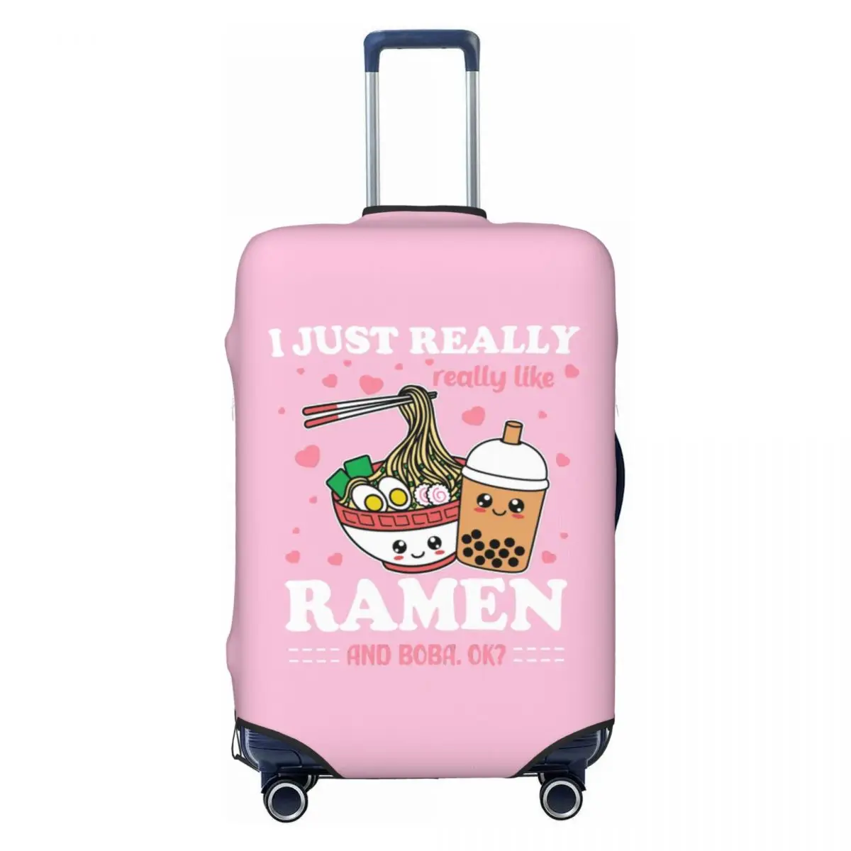 

Чехол для багажа для путешествий «Просто девочка, которая любит рамен и боба», эластичный защитный чехол для чемодана, подходит для 18-32 дюймов
