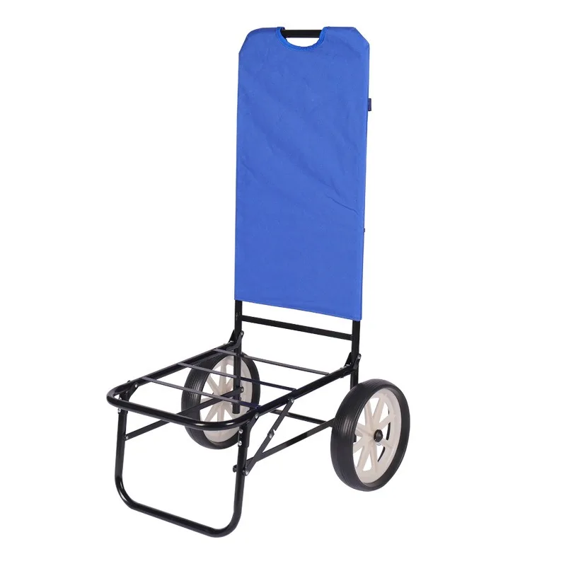

Portable Oxford cloth folding luggage trolley for outdoor camping, light trolley for mountain camping