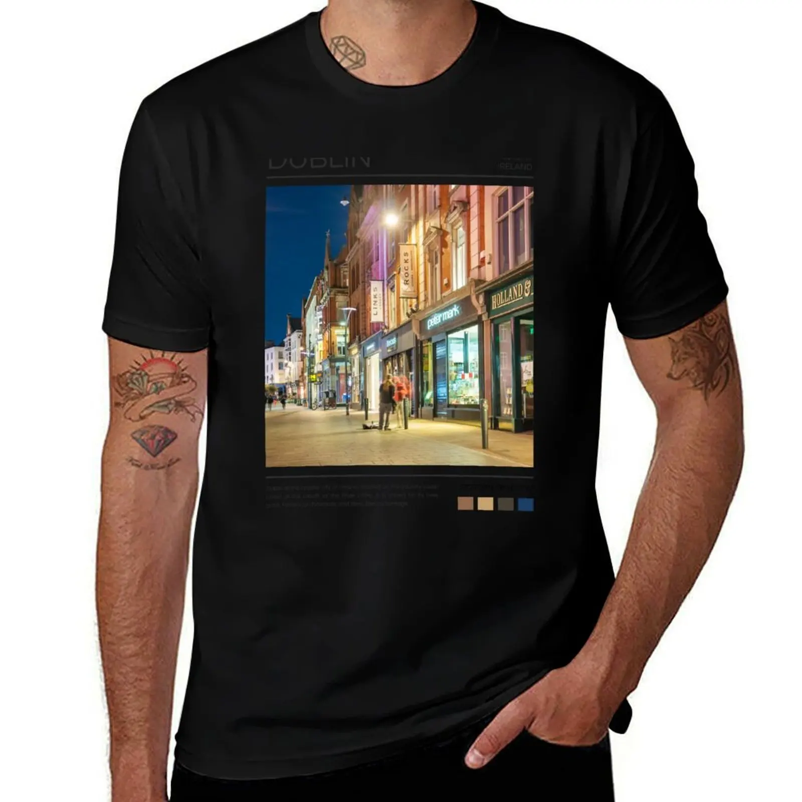 

Dublin - Ireland - Photography T-Shirt man t shirt cotton man t-shirts blue archive vintage clothes mens designer clothes