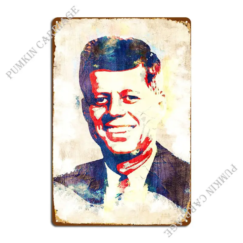 John F Kennedy Metal Sign Poster Pub Wall Decor Wall Mural Cinema Tin Sign Poster