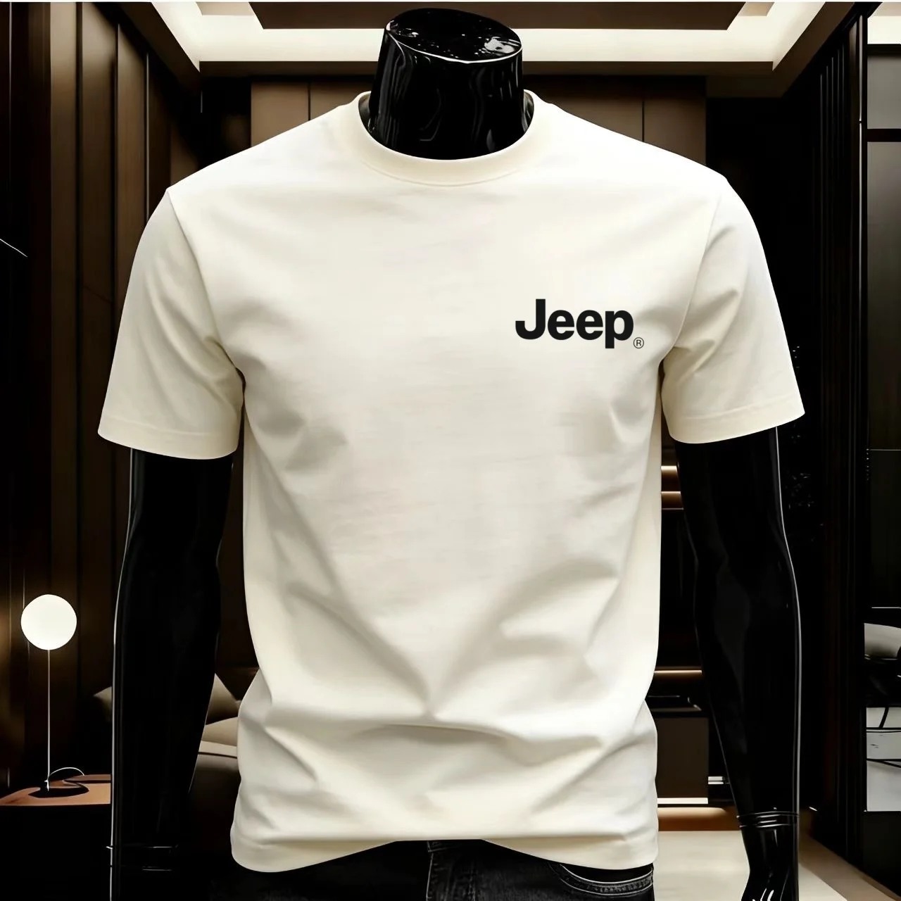 JEEP 100% Cotton Summer T-Shirt, High Quality, Comfortable and Soft Crew Neck Design, Fashion Street Style Men's Clothing