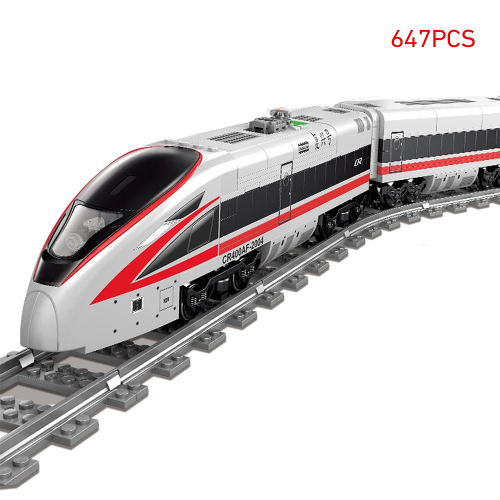 Treno ferroviario tecnico da città ad alta velocità con binari Building Block 78 cm Veicolo ad alta tecnologia Toy-run, ideale per ragazzi Regalo Happy Time