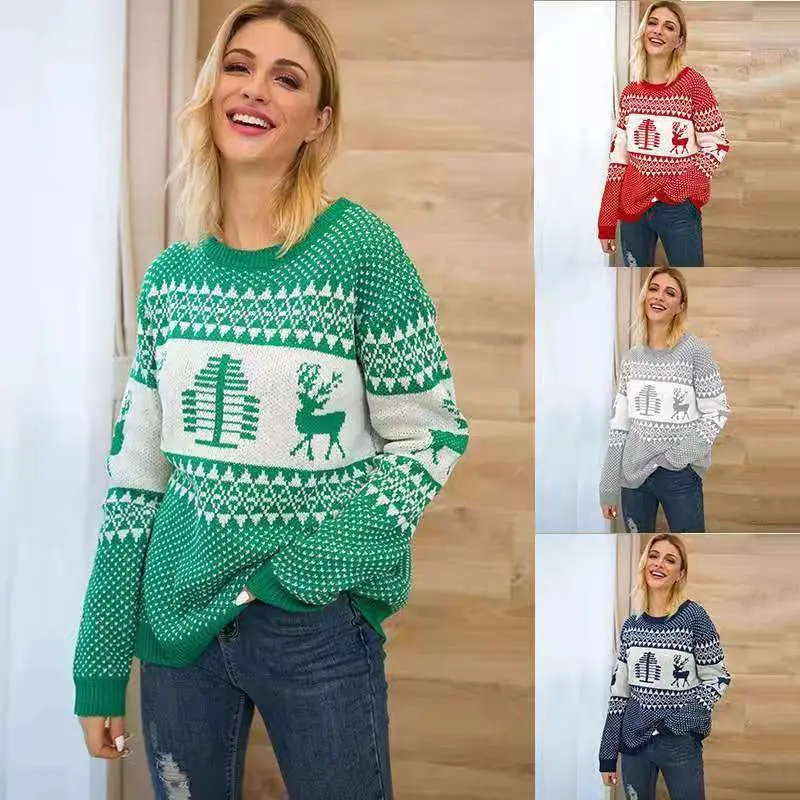 

Ugly Cisas Sweater Knitted Long Sve Overhead Winter Faion Commute Sle Bear/Pig/Animal Patterned Women's Kni...