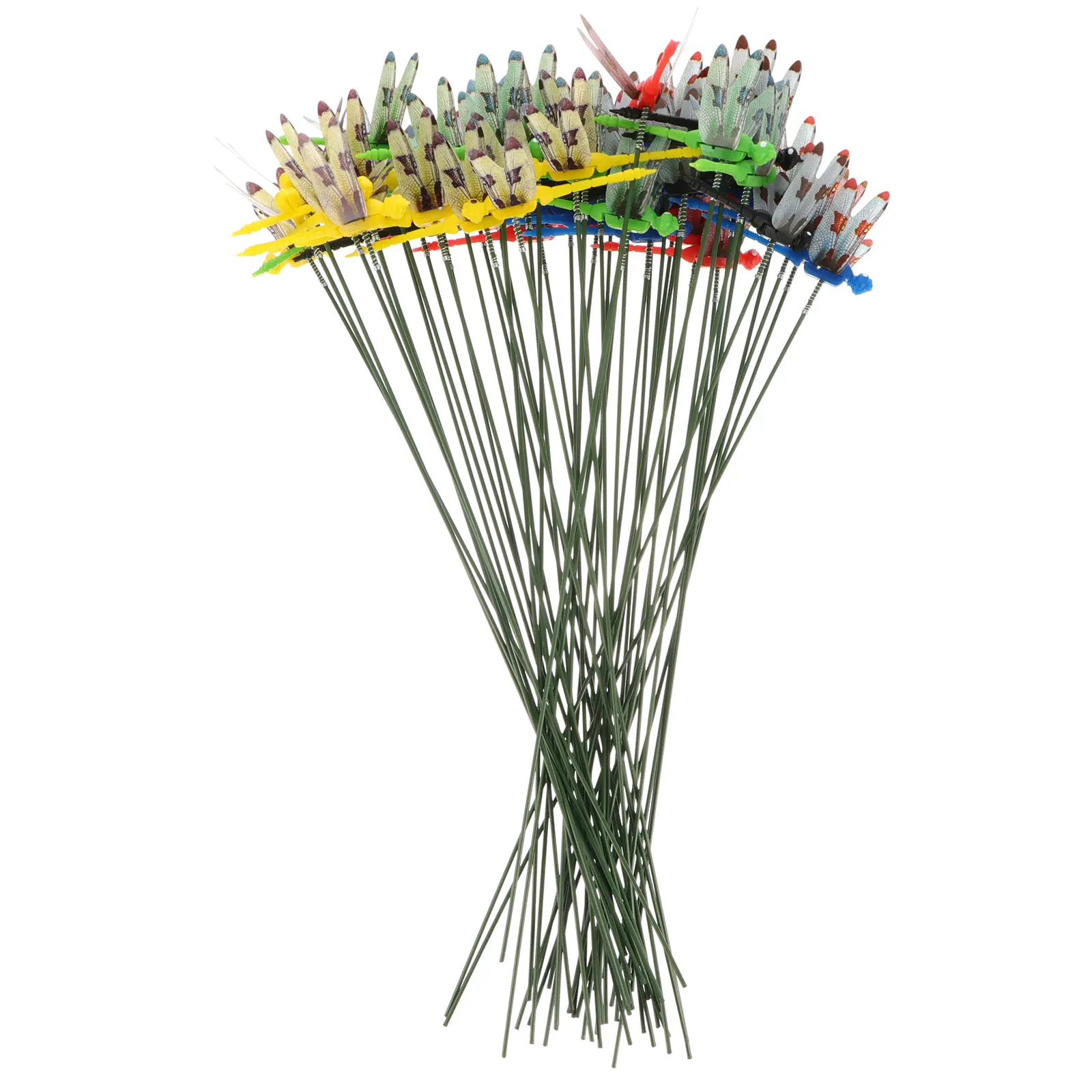 

50pcs Plastic Dragonfly Flower Insert Beautiful PVC Material Garden Stakes Decorations Outdoor Indoor Plants Flowers